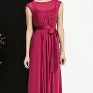 Bordeaux full length cap sleeve gown